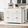 Whisen 74.5” Kitchen Island & Kitchen Storage Cart with Extendable Dining Table, Spice Rack and 2 Drawers - 4 of 4