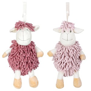 REGALWOVEN Cute Sheep Chenille Soft Absorbent Quick Drying Fuzzy Ball Hand Towel 9" x 13" 2 Pcs - 1 of 4