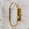 OUTSUPPLY Oval Recessed Medicine Cabinet, Metal Framed Bathroom Wall Cabinet, Wall Mirror with Storage for Bathroom - 3 of 4