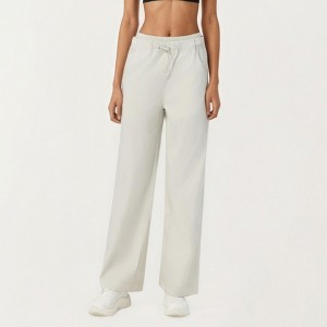 Anna-Kaci Active Women's High Waist Wide Leg Sweatpants with Adjustable Drawstring Waistband and Relaxed Fit - 1 of 4