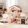 ROBOTIME Dollhouses Wooden Doll House, Toy Furniture Set, Toddler Doll House for 3 Year Old, Kids Doll House ,Girls Gifts, Black, 11.6"*31.5"*27.4" - 2 of 4