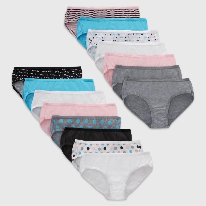 Hanes Girls&#39; 14pk + 1 Hipster - Colors May Vary, 1 of 5