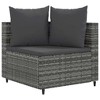 vidaXL Patio Sofa Set with Cushions Lounge Setting Outdoor Furniture Poly Rattan - Gray - 3 of 4
