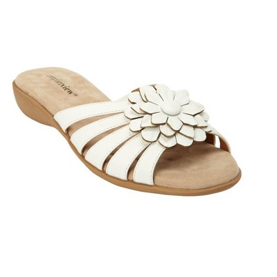 Comfortview Women's Wide Width The Abigail Sandal - 8 M, White : Target