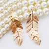 Handmade Bohemian Leaf Earrings | Gold/Silver/Rose Gold Feather Dangle for Women - 3 of 4