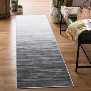 Acekool 4x6 Modern Ombre Washable Rug, Non-Slip Soft Low Pile Area Rug, Non-Shedding Accent Carpet for Living Room, Bedroom, Office, Grey - 1 of 4