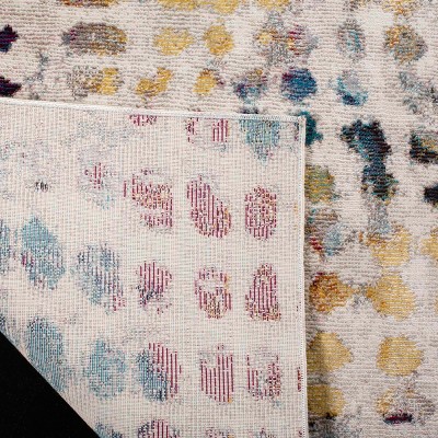 Aria 6'5" Square Off-White Synthetic Reversible Area Rug