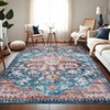 Indoor Washable Low Pile Non Slip Soft Carpet Vintage Area Rugs Retro Printed Distressed Rug for Living Room Bedroom Bedside - 3 of 4