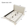 NicBex Queen/King Upholstered Bed Frame with Boucle Wingback Headboard,Platform Bed Frame with Round Wooden Legs,No Box Spring Needed,Easy Assembly - 3 of 4