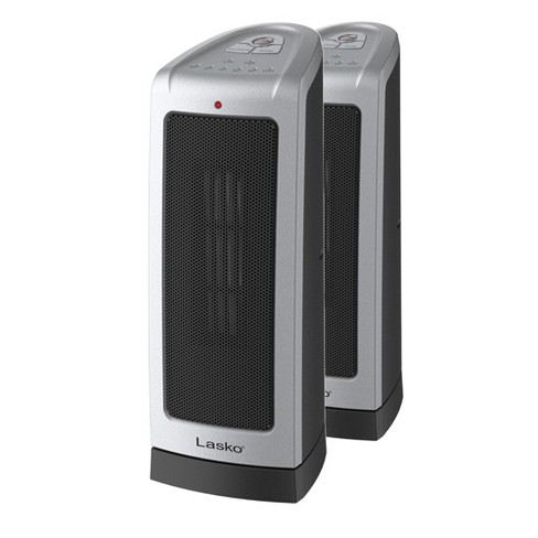 Lasko 5309 Portable Electric 1500 Watt Room Oscillating Ceramic Tower Space  Heater With Adjustable Thermostat And Electronic Controls (2 Pack) : Target