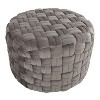 Sapphtopaz Modern Braided Ottoman with Velvet Upholstered Versatile Pouf Small Foot Stool Foam Shoe Bench for Living Room, Entryway - 2 of 4