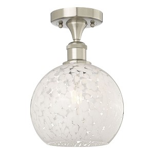 White Mouchette - 1 Light Semi-Flush Mount In Modern Style-11.25 Inches Tall and 8 Inches Wide - 1 of 1