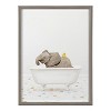 18" x 24" Blake Baby Elephant Bath Time Framed Printed Glass - Kate & Laurel: Nursery Wall Decor, Bathroom Art - 2 of 4