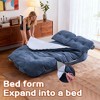 Okak Modern Convertible Chenille Fabric Floor Futon Sofa for Living Room Bedroom,Rest Chair Sleeper Sofa with Comfy Backrest & Pillows - 2 of 4
