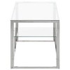 vidaXL Coffee Table Silver Stainless Steel, Tempered Glass Modern - Silver Glass - 3 of 4