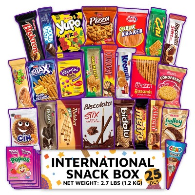 Eastanbul International Snack Box, 25 Full-Size Foreign Snack Box, 2.7lb