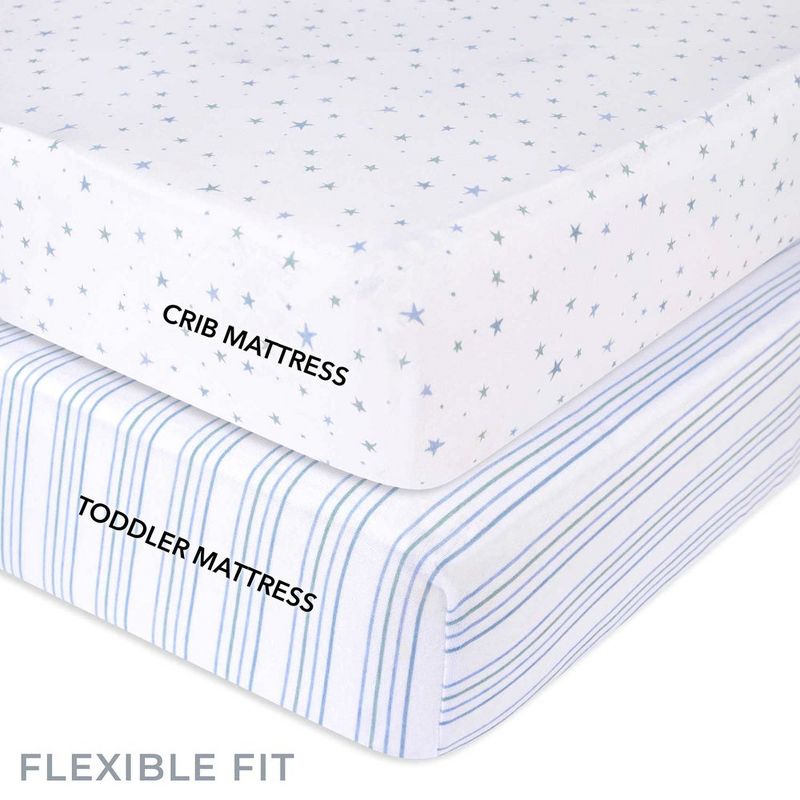 Ely's & Co. Baby Fitted Crib Sheet 100% Combed Jersey Cotton for Baby Boy 2 Pack, 2 of 6