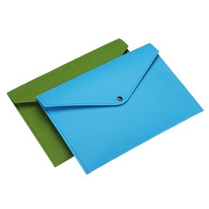 Unique Bargains Felt Envelope Office Business Travel Storage File Bags 2 Pcs - 1 of 4