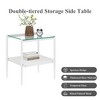 NicBex Set of 2 Rectangle Tempered Glass Coffee Table with Storage Layer,Modern End Table,Center Table for Living Room - 4 of 4