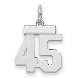 Black Bow Jewelry Sterling Silver, Athletic Collection, Small Polished Number 45 Pendant - 1 of 3