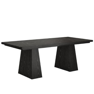 Gulches 55 Inches Executive Desk, Mid-Century Modern Wood Computer Desk, Home Office Business Workstation Small Conference Table, Black - 1 of 1