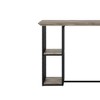 Acme Furniture 47" Zudora Dining Table Antique Oak Sandy Black Finish: Sturdy Metal Pedestal Base, Seats 2 - 2 of 4