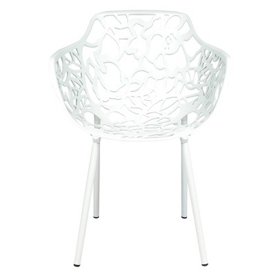 White Aluminum 5-Piece Outdoor Dining Set with Flower Design