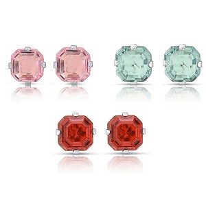 Cute 925 Sterling Silver Ascher-Cut CZ Studs Earrings - 1 of 1