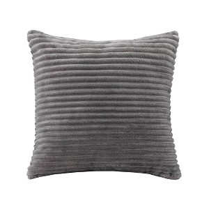 Williams Corduroy Plush Square Pillow Gray