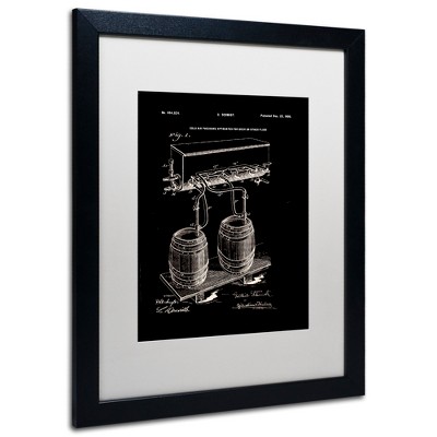 Trademark Fine Art -Claire Doherty 'Art Of Brewing Beer Patent Black' Matted Framed Art