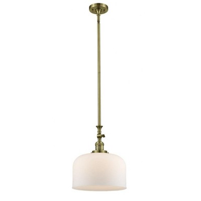 Bell - 1 Light Stem Hung Mini Pendant In Industrial Style-15 Inches Tall and 12 Inches Wide
