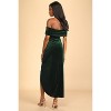 Women's off-the-shoulder evening velvet dress with slit hem Midi Club Dress - 4 of 4