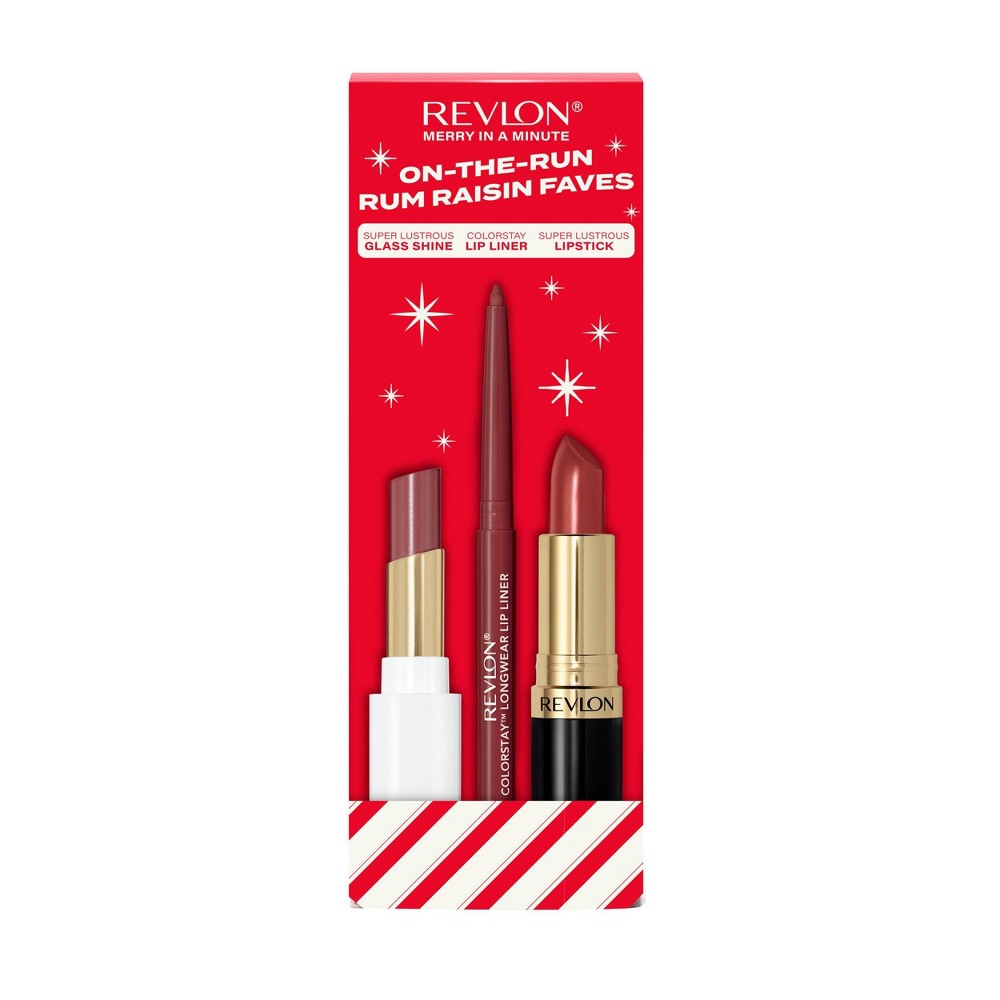Revlon Rum Raisin Gift Set - Liner, Lipstick & Balm Lip Kit - Rum Raisin - 3ct