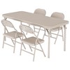 5-Piece Kids Folding Table and Chairs Set for Boys Girls, Activity Table and Chairs Set for Dining Room, Daycare, Classrooms - 3 of 4
