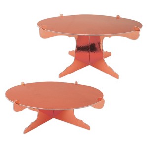 Beistle Metallic Cake Stands, 12.5" Diameter, (2/Pkg) Pink - 1 of 4
