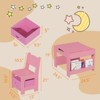 Kids Table and Chair Set - 4 in 1 Wooden Activity Table & 2 Chairs, Storage Drawer, Detachable Tabletop, for Drawing, Reading, Crafts, Art, Homework - 3 of 4