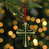 Northlight 3.5" Green and Gold Layering Effect Cross Christmas Ornament with Crystals - 2 of 4