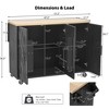 51.2" Geometric Twill Kitchen Island with Drop Leaf & Storage, Rolling Cart with Towel Rack - 4 of 4