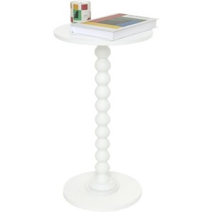 Round Side Table, Small Drink Table for Small Spaces, Modern Accent Nightstand with Solid Wood Leg - 1 of 4