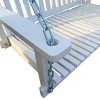 Front Porch Wood Bench Swing With Armrests And Hanging Chains, Easy To Assemble, White 46.46"x19.69"x24.02" - 2 of 4