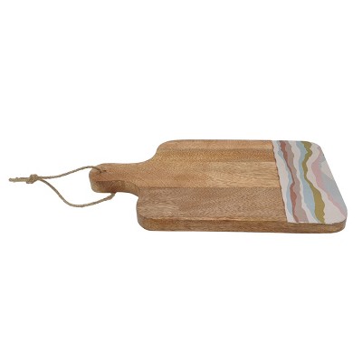 VIP Wood 13 in. Brown Wavy Cutting Board