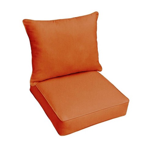 Sunbrella 2pc Outdoor Deep Seat Pillow and Cushion Set Rust Orange