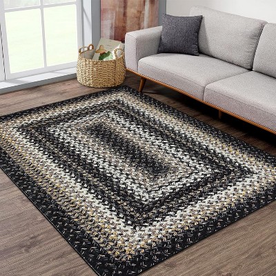 Entryway Rug Small Throw Rug Machine Washable Floor Cover Braided Printed Area Rug Indoor Non Slip Farmhouse Rug Boho Accent Rug