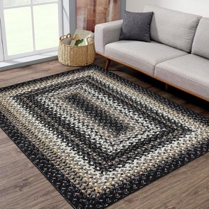 Entryway Rug Small Throw Rug Machine Washable Floor Cover Braided Printed Area Rug Indoor Non Slip Farmhouse Rug Boho Accent Rug - 1 of 4