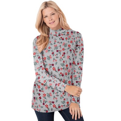 heather grey red pretty floral