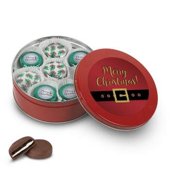 Christmas Chocolate Gift Tin Chocolate Covered OREOS Cookies - Santa
