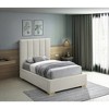 Meridian Furniture,Pierce Linen Textured Fabric Bed - 2 of 4