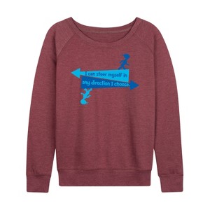 Women's - Dr. Seuss - You Can Steer Yourself Lightweight French Terry Wide Neck Long Sleeve Shirt - 1 of 4