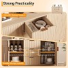 Fluted Sideboard Buffet Cabinet Storage, Kitchen Storage Cabinet with 2 Doors & 3 Drawer, Wood Coffee Bar Buffet Table for Dining Room Living Room - 4 of 4