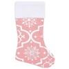 Aghana Digitals Pink 122cm Fabric Christmas Tree Skirt with Snowflake Pattern & Matching Stocking, - 4 of 4